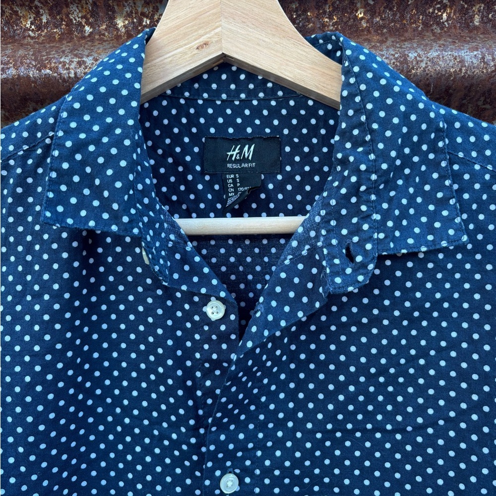 H&M Navy Polka Dot Casual Shirt
